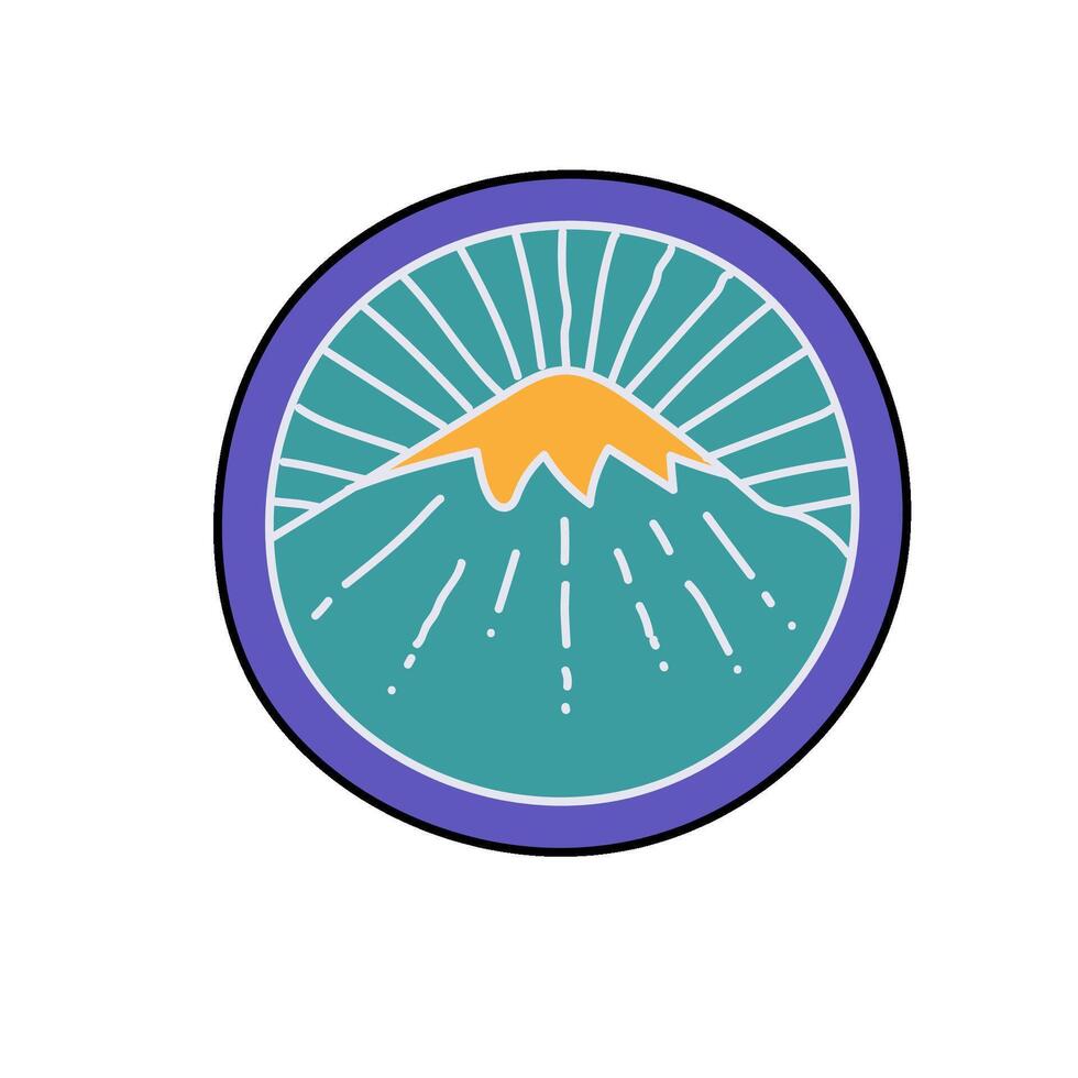 mountain hand drawn color illustration vector
