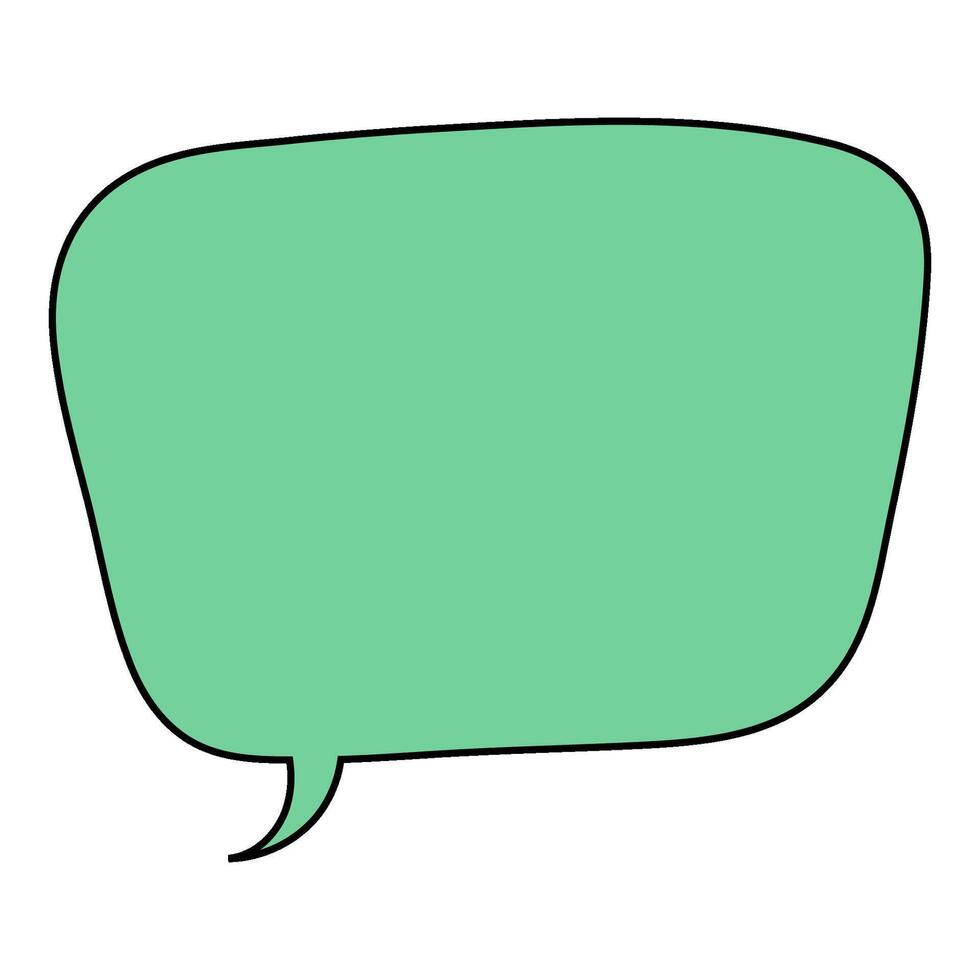 green chat bubble hand drawn color vector
