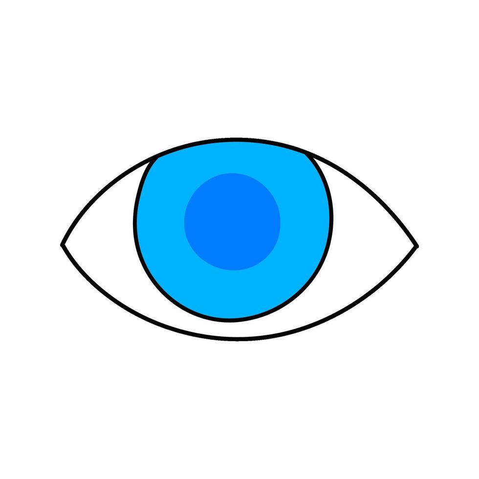 eye hand drawn color illustration vector