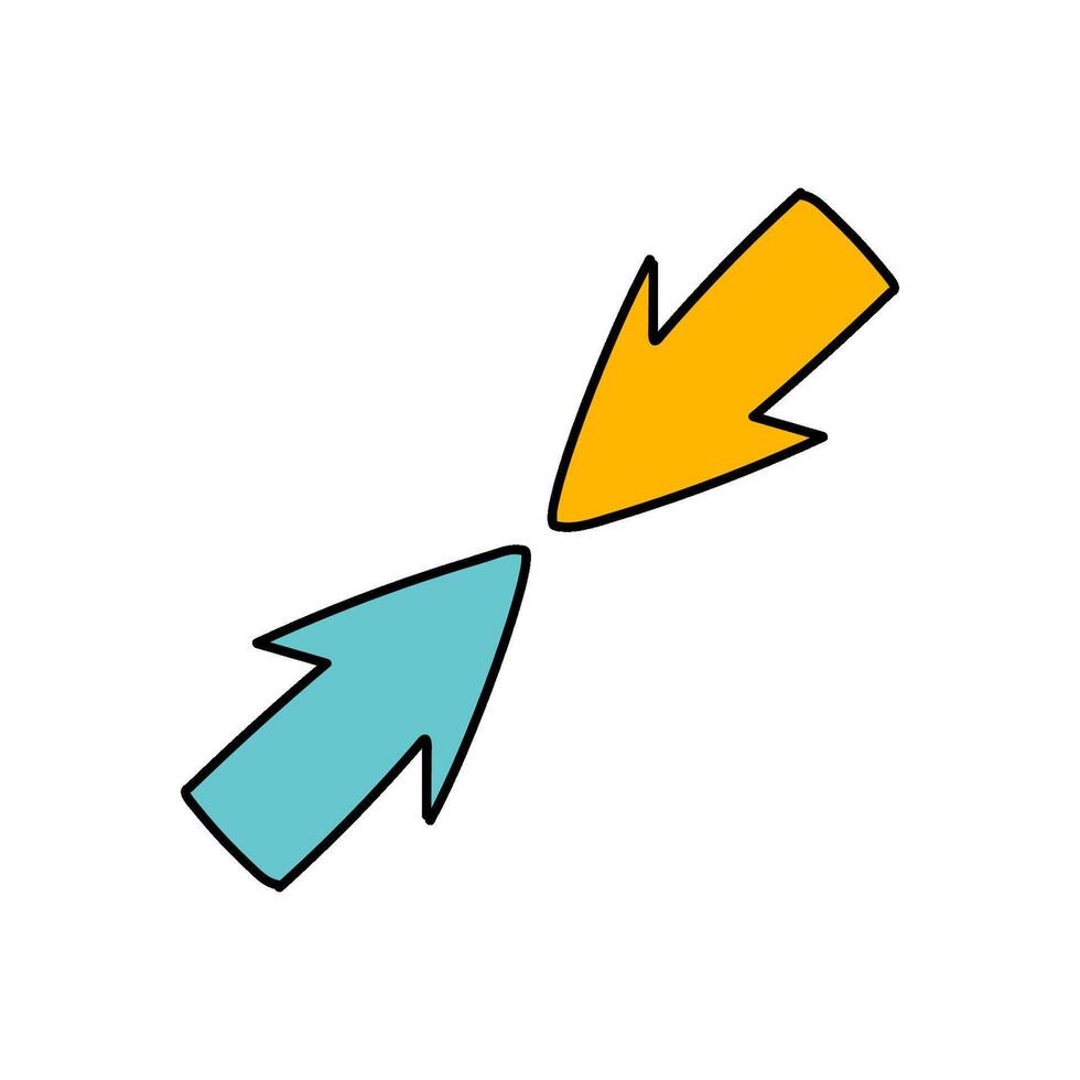 colliding cursors hand drawn color illustration vector