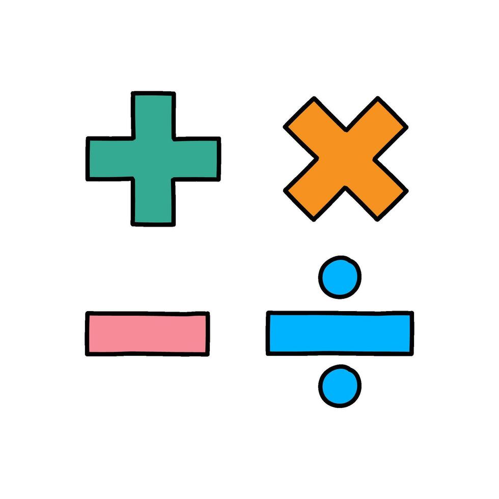 calculator hand drawn color illustration vector