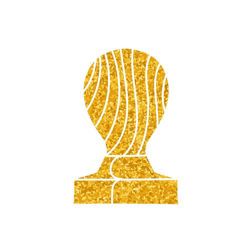 Coffee tamper drawing in gold color style vector