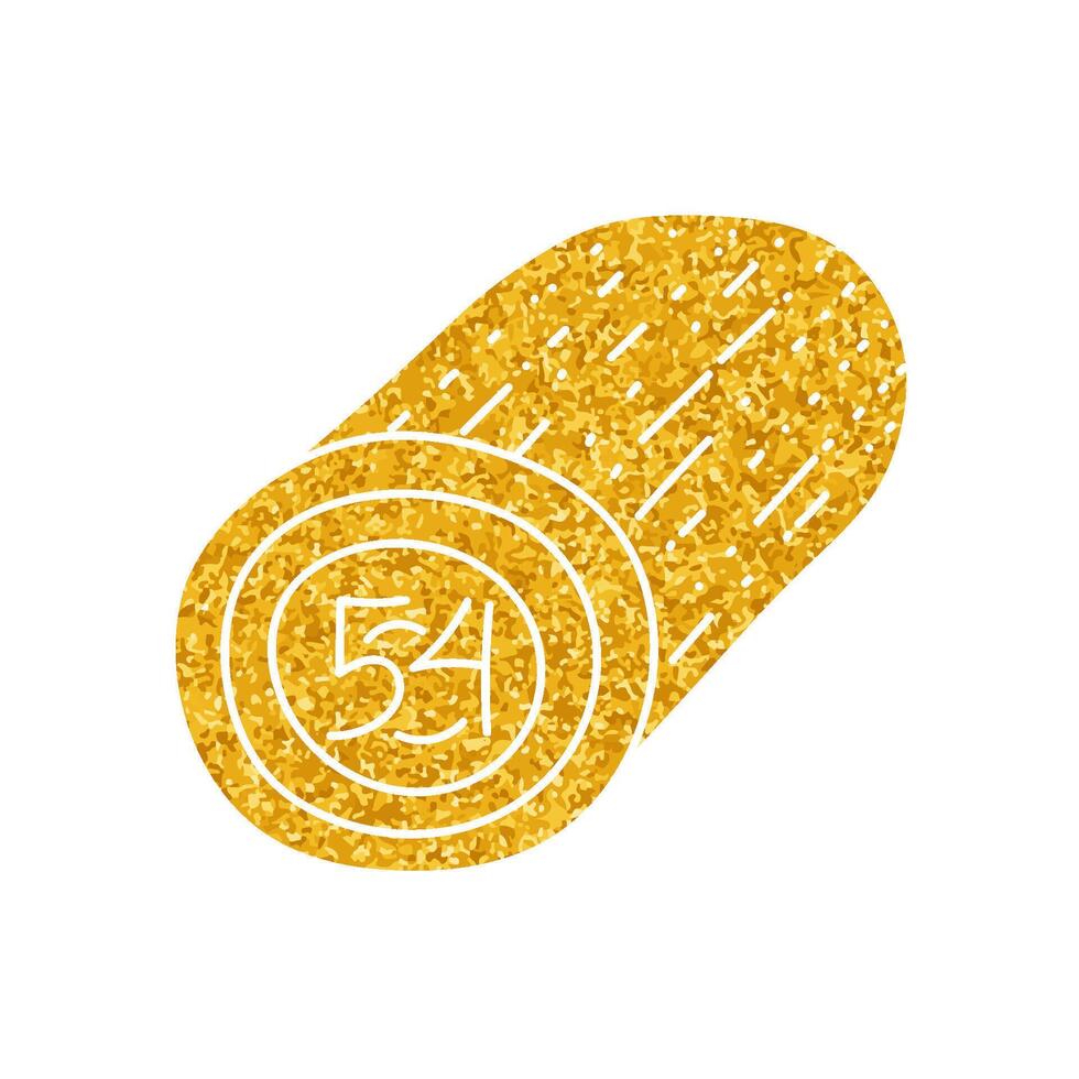 Single wood log with marking drawing in gold color style vector