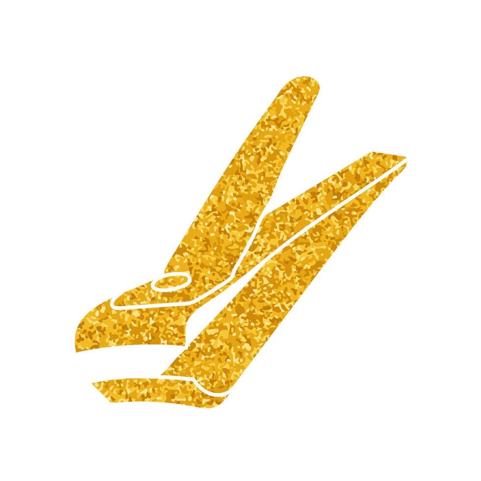 Toe nail clipper drawing in gold color style vector