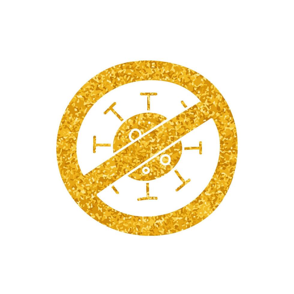 No virus drawing in gold color style vector
