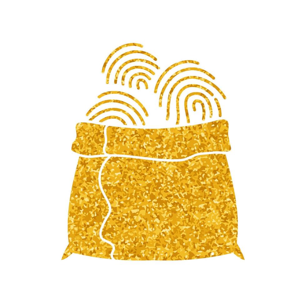 Fingerprint identity harvest drawing in gold color style vector