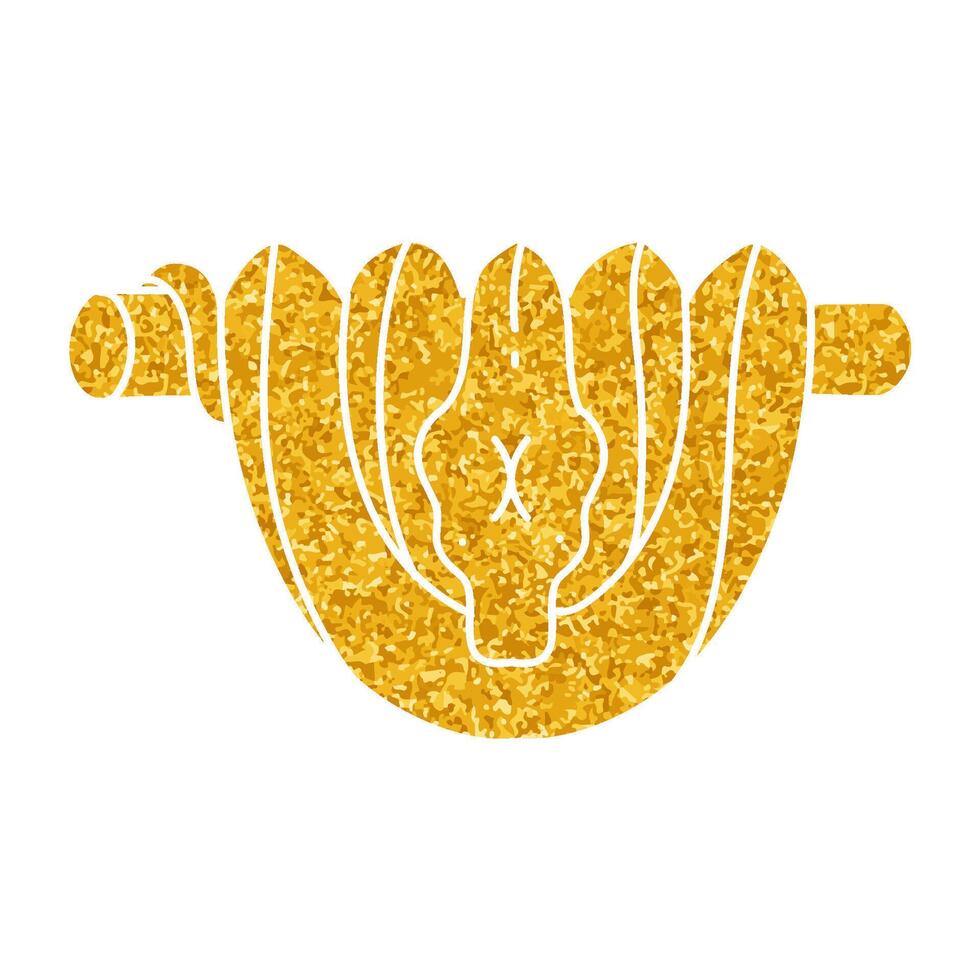 Green tree python drawing in gold color style vector