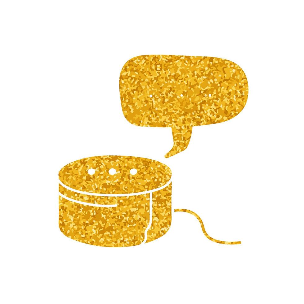 Ai device virtual assistant drawing in gold color style vector