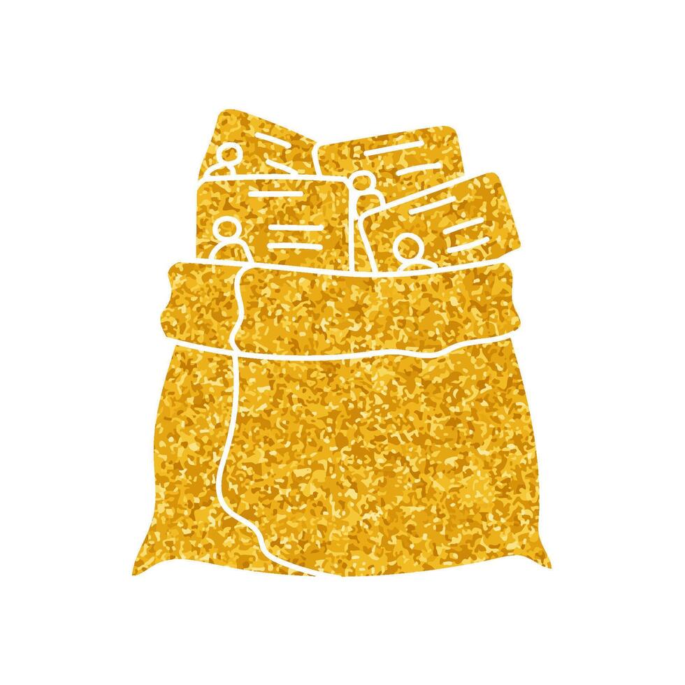 Identity harvest drawing in gold color style vector