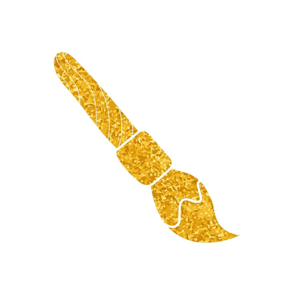 Painting brush drawing in gold color style vector