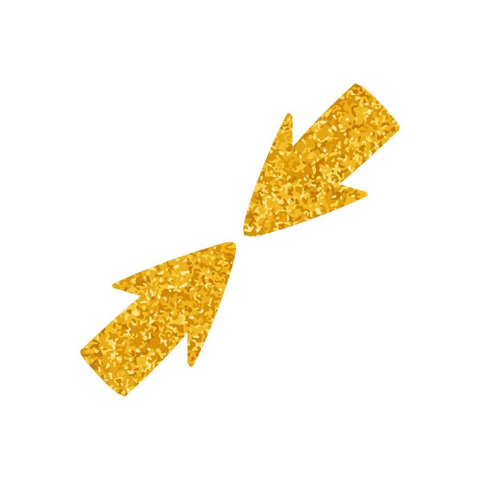 Colliding cursors drawing in gold color style vector