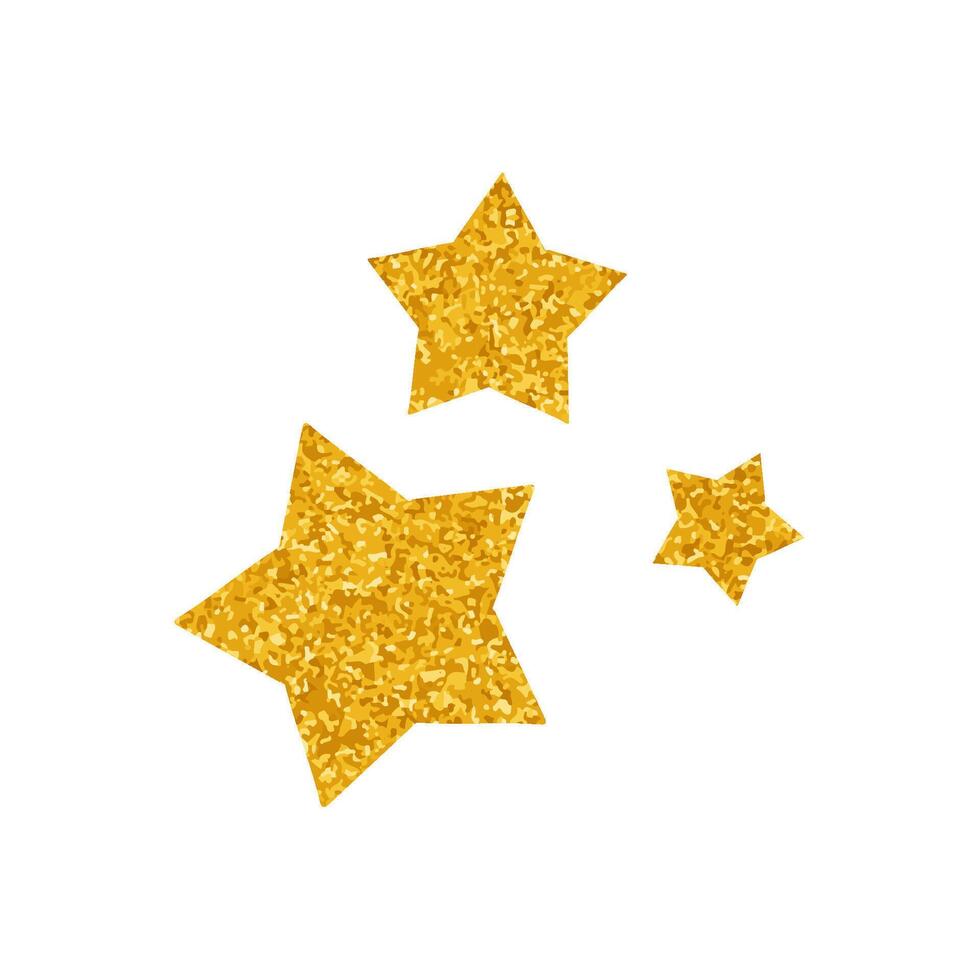 Stars drawing in gold color style vector