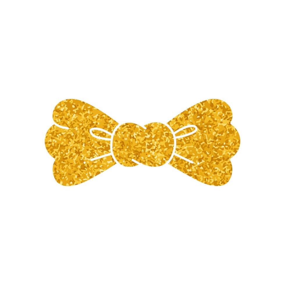Bow tie drawing in gold color style vector