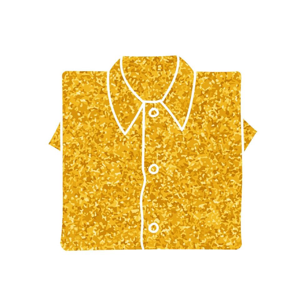 Folded uniform drawing in gold color style vector
