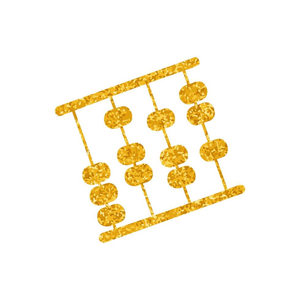 Abacus drawing in gold color style vector