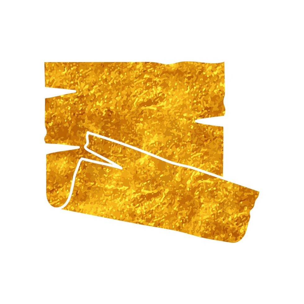 old parchment drawing in realistic gold color vector