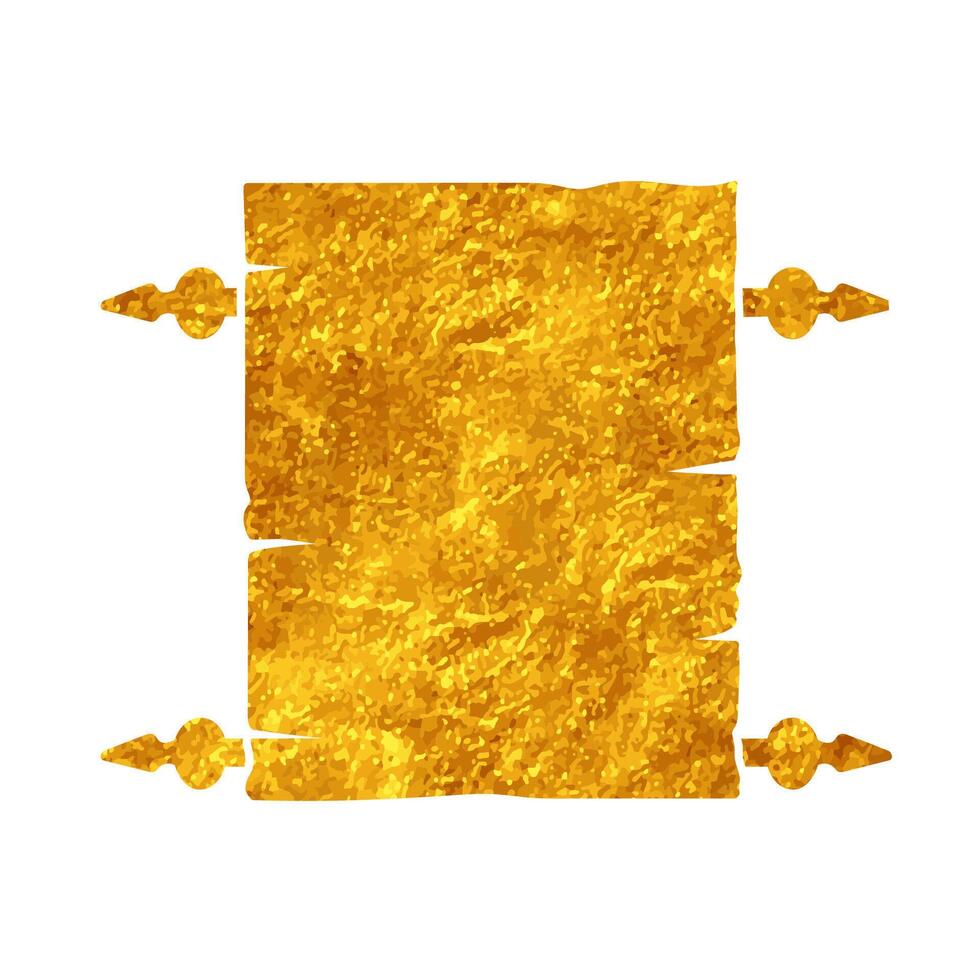 Vintage parchment drawing in realistic gold style vector
