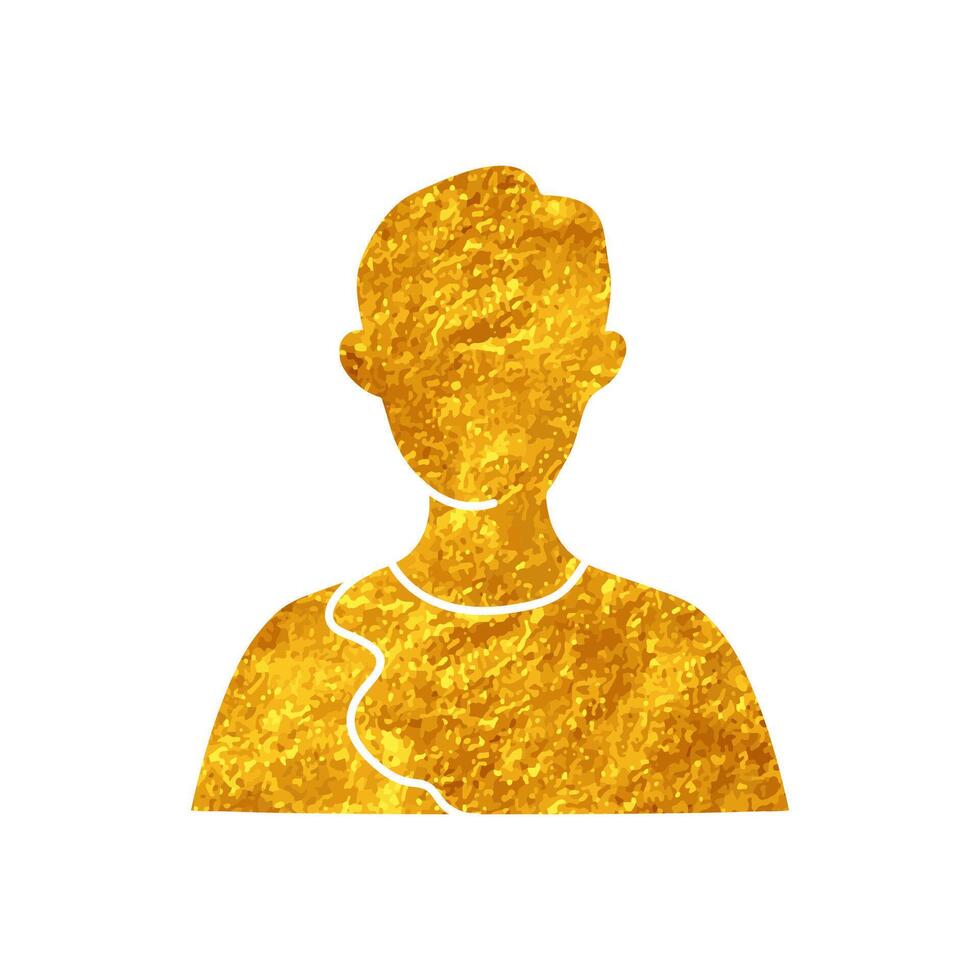 Man drawing in realistic gold color style vector