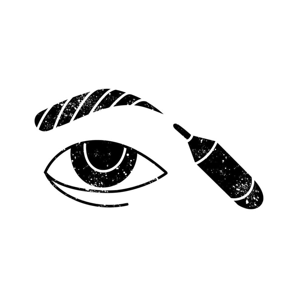 Eyebrow pencil black hand drawn icon in grunge look vector