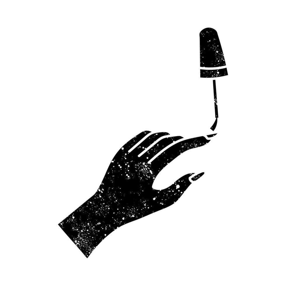 Nail coloring black hand drawn icon in grunge look vector