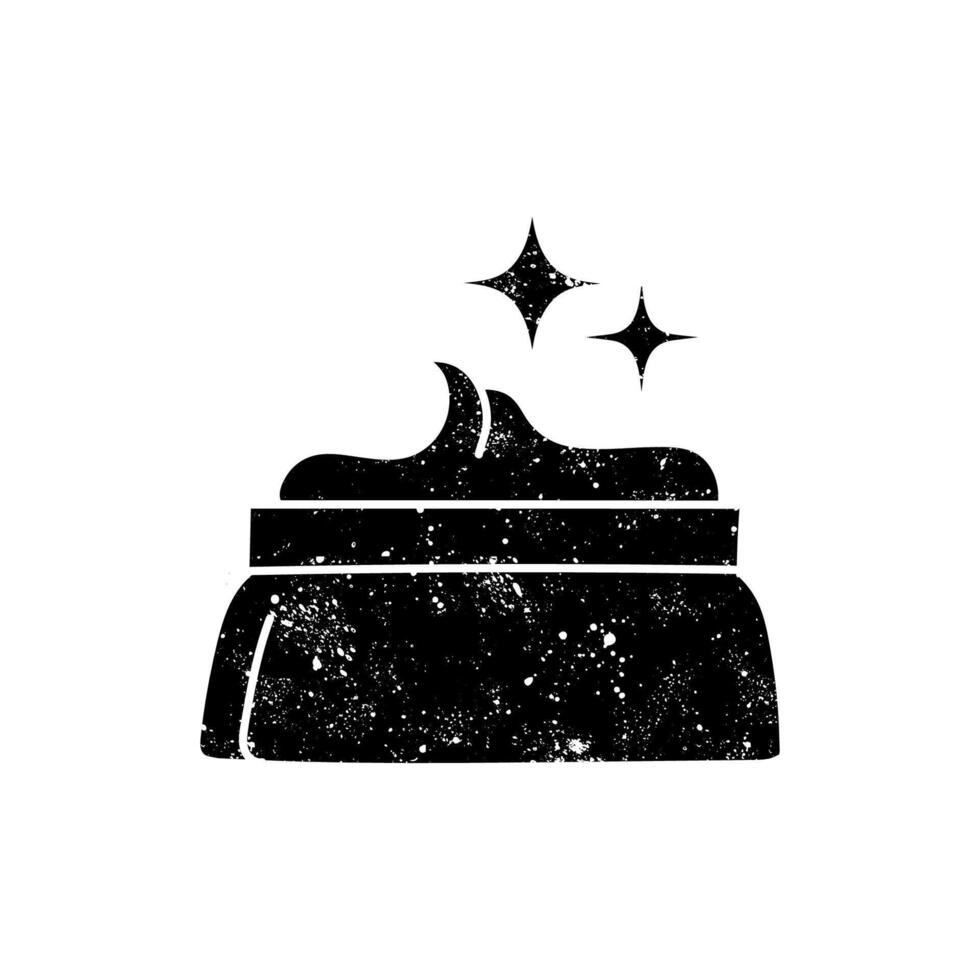 Beauty product icon whitening cream, sun protection, skin whitening black hand drawn icon in grunge look vector