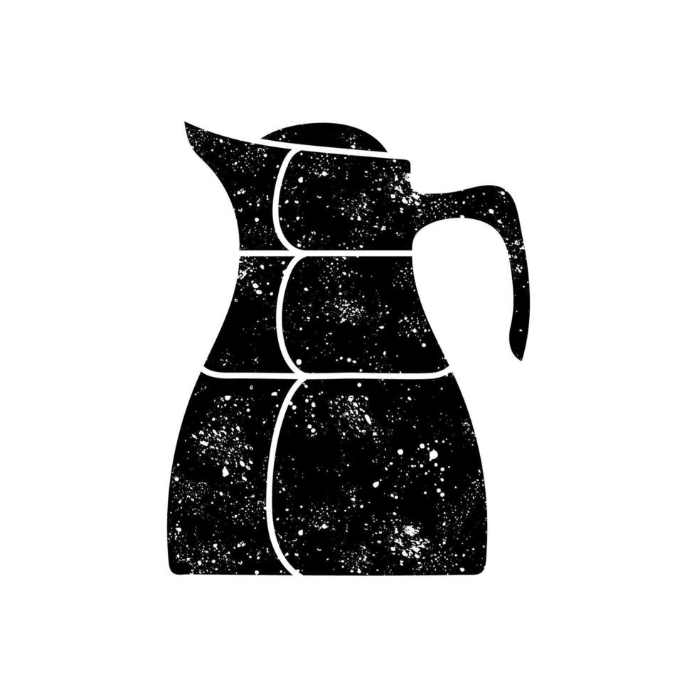 Drinking serving jug black hand drawn icon in grunge look vector