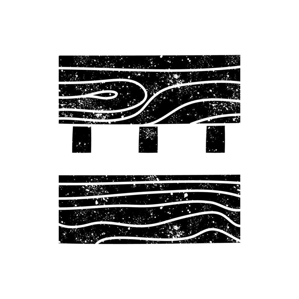 Wood pieces joint using dowels black hand drawn icon in grunge look vector