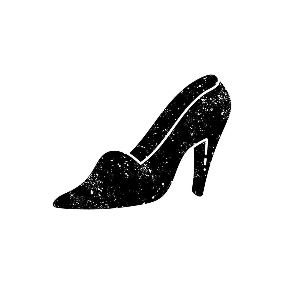 Women high heels black hand drawn icon in grunge look vector
