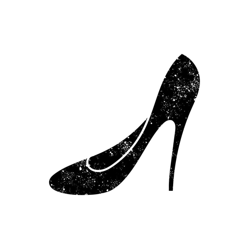 Stiletto black hand drawn icon in grunge look vector