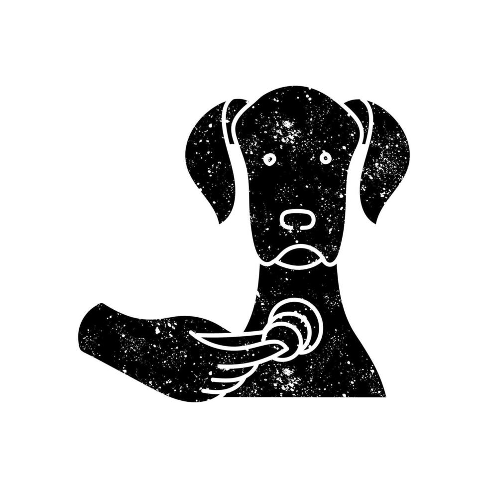 Dog medical exam Hand stethoscope black hand drawn icon in grunge look vector