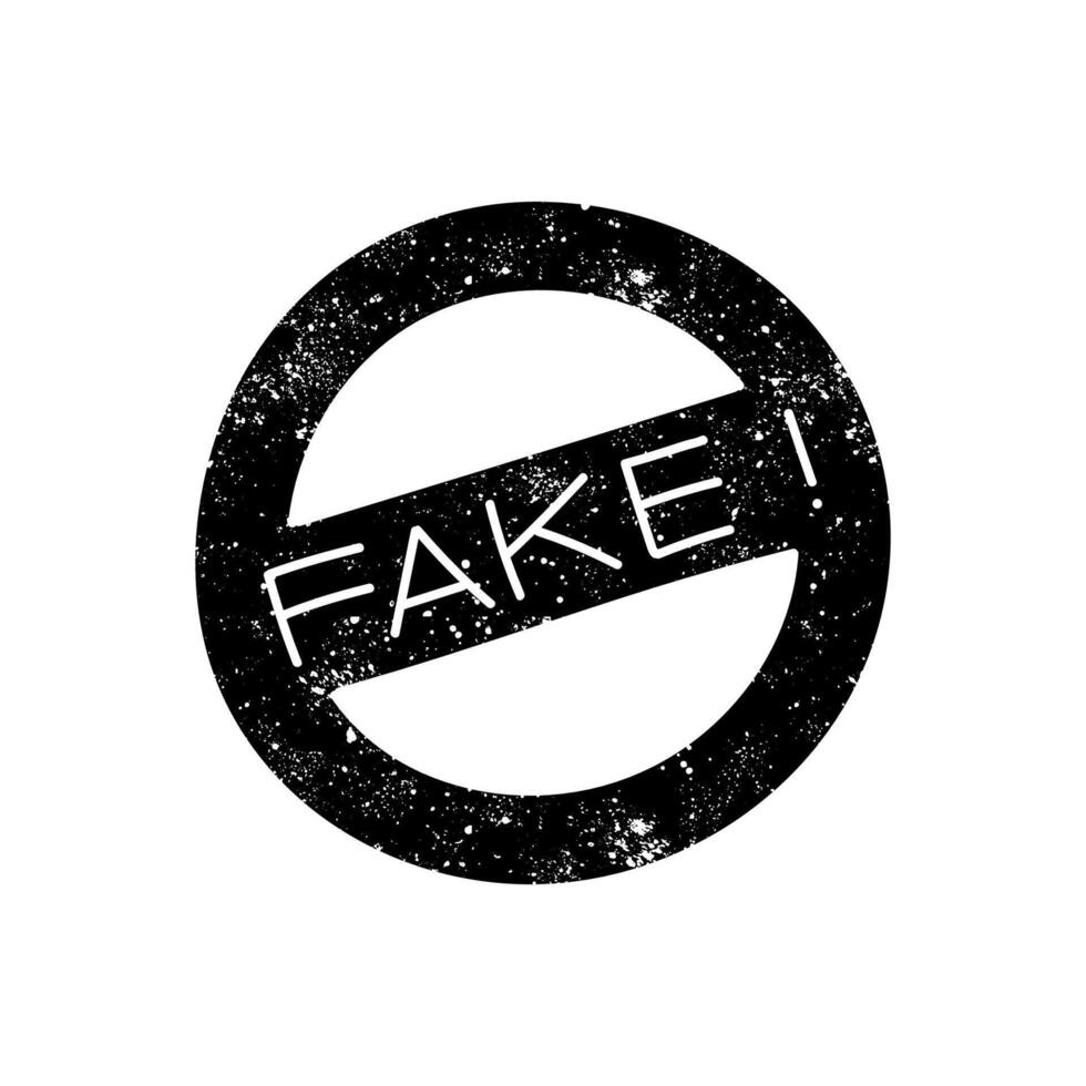 Fake stamp black hand drawn icon in grunge look vector