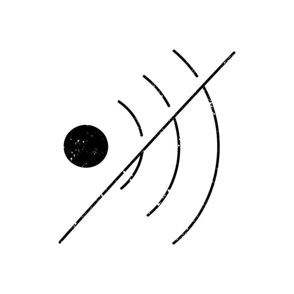 Sound icon disabled black hand drawn icon in grunge look vector