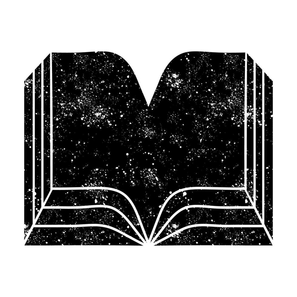 Book black hand drawn icon in grunge look vector