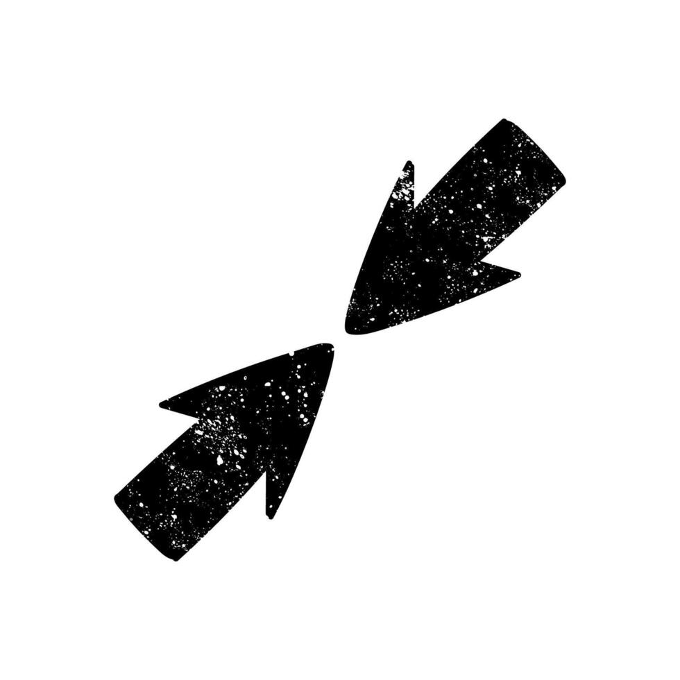 Colliding cursors black hand drawn icon in grunge look vector