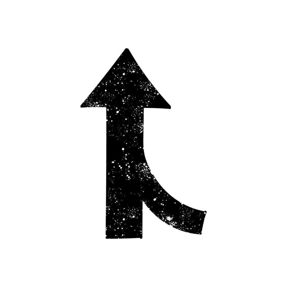Merging arrows road sign black hand drawn icon in grunge look vector