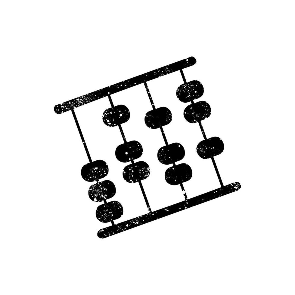 Abacus black hand drawn icon in grunge look vector