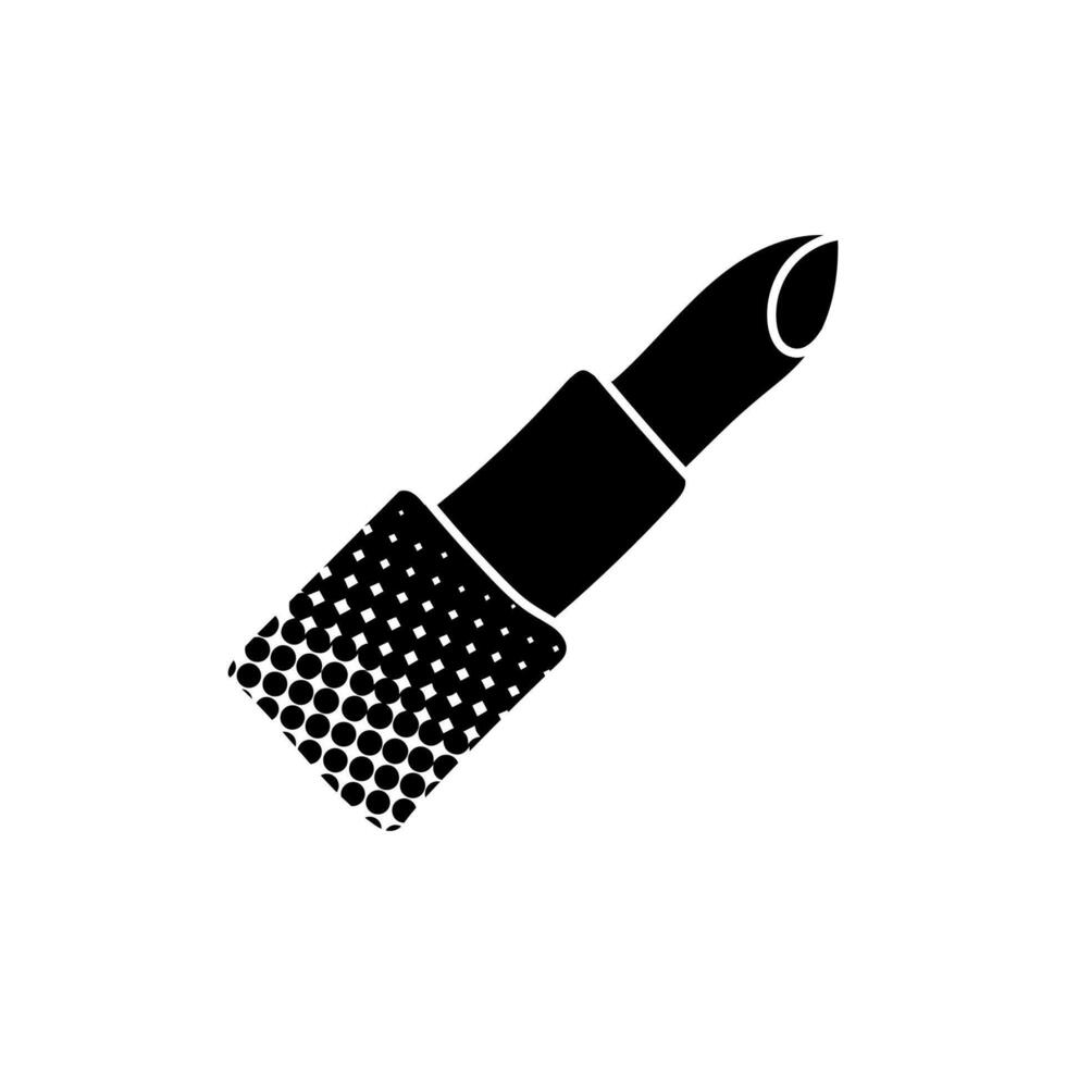 Women beauty make up lipstick black hand drawn icon in halftone texture style vector