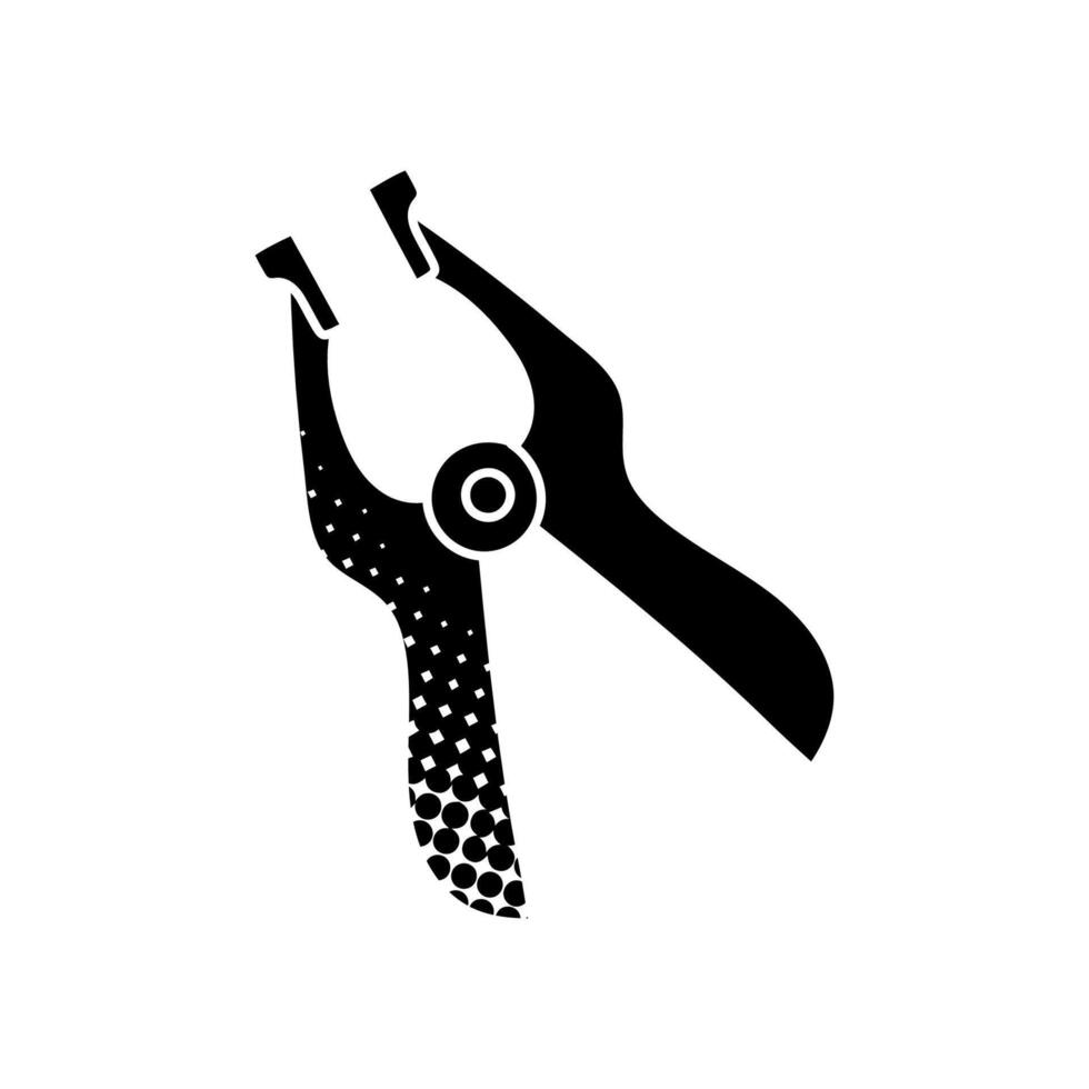 Wood clamp black hand drawn icon in halftone texture style vector