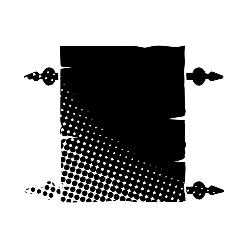 vintage parchment black hand drawn icon in halftone texture aged vector