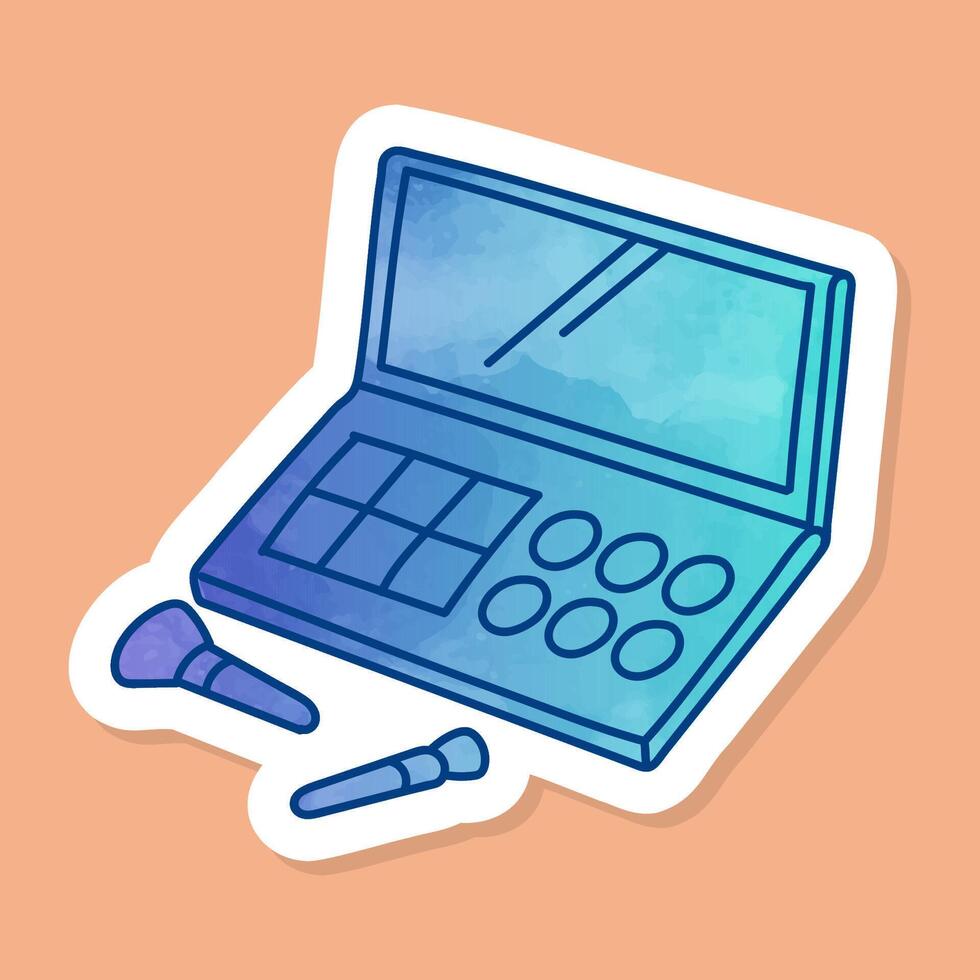 Travel make up kit color sticker vector