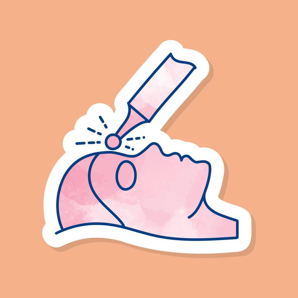 Beauty skin laser treatment color sticker vector