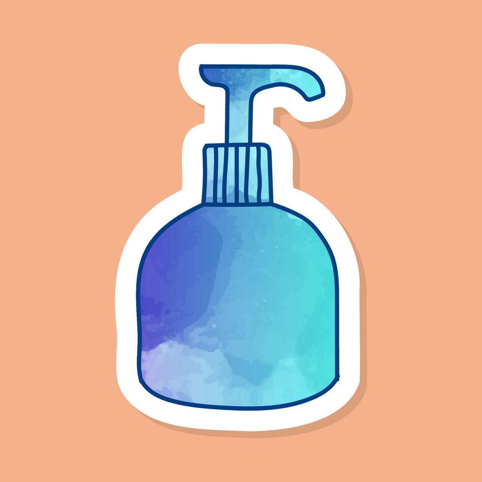Antiseptic disinfectant bottle color sticker vector