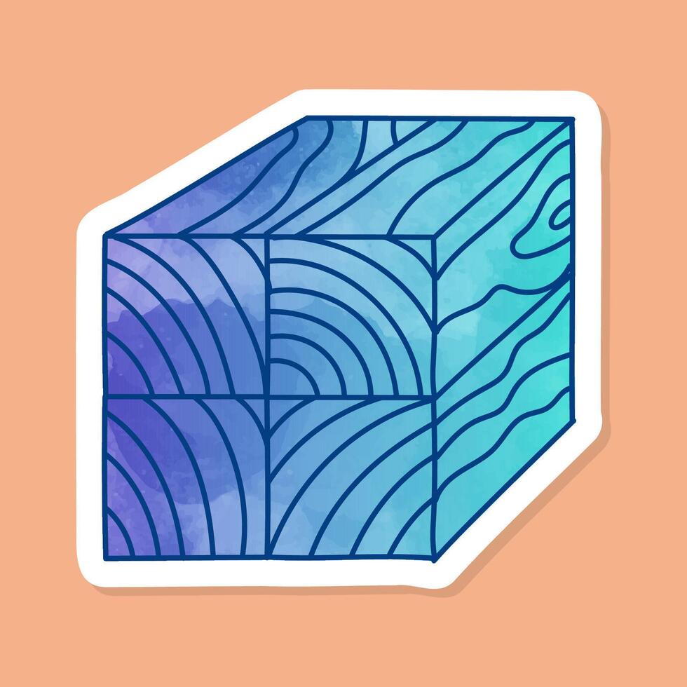 Wood post stacked marking color sticker vector