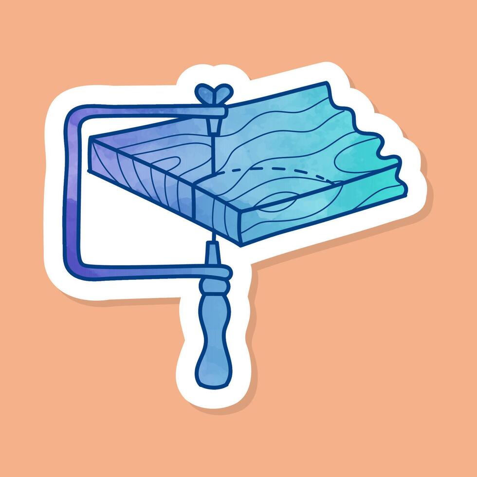 Jeweler adjustable saw color sticker vector
