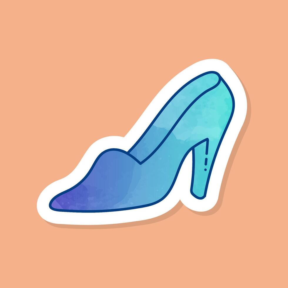 Women high heels color sticker vector