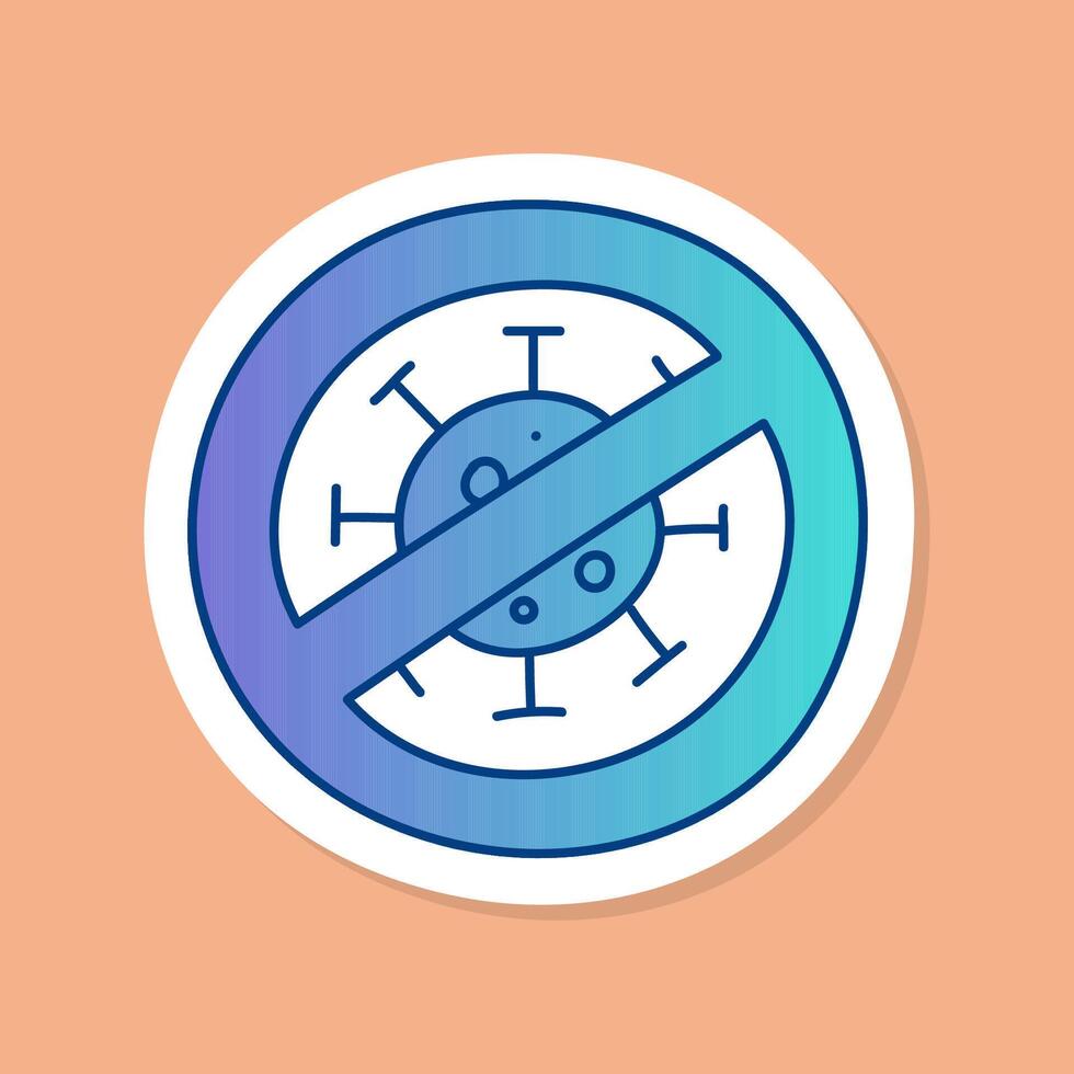 No virus color sticker vector