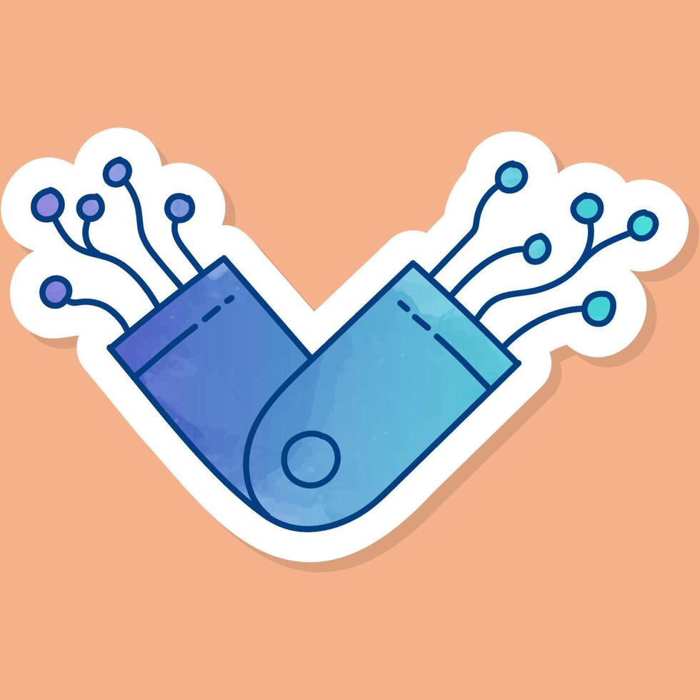 Robot color sticker vector