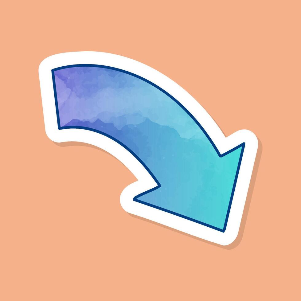 Colored Arrow Sticker pointing up vector