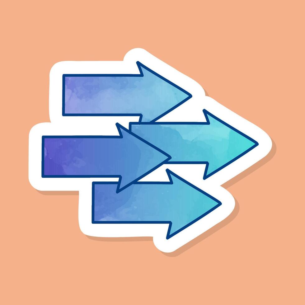 Directional Arrow in Color for traffic vector