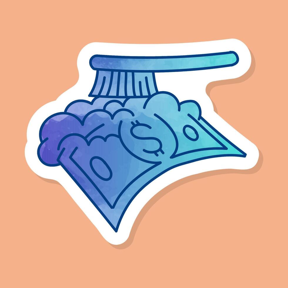 Money washing color sticker vector